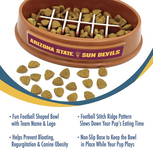 NCAA Super-Bowl - وعاء الكلاب ذو التغذية البطيئة من ميشيغان ولفرينز. وعاء القطط ذو تصميم كرة القدم البطيء من أجل الهضم الصحي. وعاء للحيوانات الأليفة غير قابل للانزلاق للكلاب والقطط الكبيرة والصغيرة in Kuwait