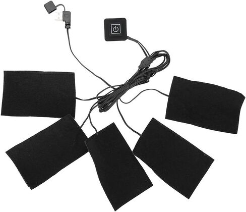 Electric Heating Pad, Clothes Heating Pad with 5pcs Heating Element, USB Electric Heated Pad Adjustable Temperature Warmer for Outdoor Winter Clothes Seat Pet Dogs and Cats Warmer in Saudi Arabia