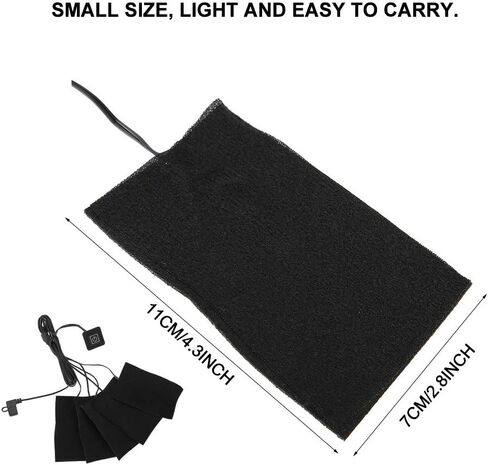 Electric Heating Pad, Clothes Heating Pad with 5pcs Heating Element, USB Electric Heated Pad Adjustable Temperature Warmer for Outdoor Winter Clothes Seat Pet Dogs and Cats Warmer in Saudi Arabia