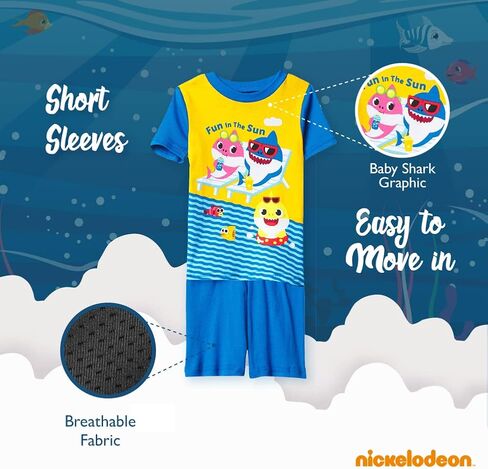 Nickelodeon Boys' Paw Patrol | Baby Shark | Blue's Clues & You 4-Piece Snug-fit Cotton Pajamas Set in Saudi Arabia