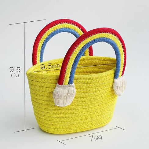 سلة صغيرة منسوجة، سلال ألعاب الحبال لتخزين سلة هدايا الأطفال، سلة هدايا للقطط والكلاب، سلة 30.48 سم × 20.32 سم × 12.7 سم (أسود) in Kuwait