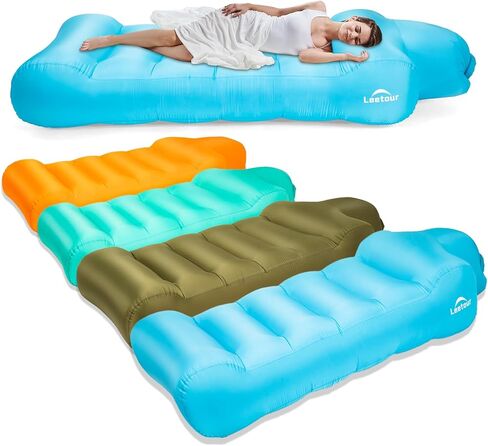 كرسي أريكة هوائي قابل للنفخ من Helasdvt، أريكة محمولة قابلة للنفخ مقاومة للماء، خفيفة الوزن وسهلة التركيب، أرجوحة هوائية، أريكة قابلة للنفخ للتخييم في الهواء الطلق، الشاطئ، المهرجانات، السفر (برتقالي، 3 * 6) in Kuwait