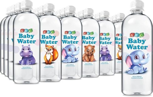ABC Baby Water Premium Distilled Water for Babies - Healthy Purified 16.9 oz Bottles - Formula, Cereal, Milk, Daily Drinking - 12 Pack in Kuwait