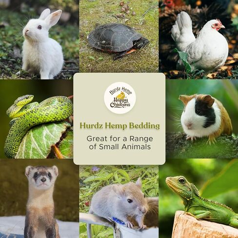 فراش HURDZ HEMP لحظيرة الدجاج (25 رطلاً)، تركيبة دجاج مفتتة فريدة من نوعها - فراش دجاج فائق الامتصاص ومتين مصنوع من ألياف طبيعية 100% قابلة للتحلل الحيوي، فراش دجاج للتحكم في الرائحة لقفص الدجاج in Kuwait