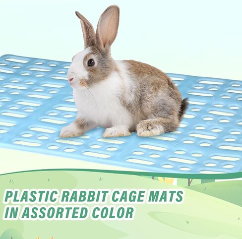 Haull 16 Pcs Plastic Rabbit Cage Mat, Rabbit Floor Mat Small Animal Feet Pad Cage Resting Mat, Pads for PET Hamster Rat Chinchilla Guinea Pig, Bunny Cage Mat 13.3 x 9.6 Inch(Pink) in Kuwait