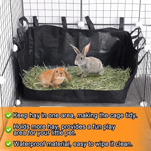 وحدة تغذية تبن خنزير غينيا مع وسادة ماصة | تعظيم الغرائز الطبيعية وتقليل الفوضى | دائم 600D أكسفورد القماش القش حقيبة المغذية حامل لخنازير غينيا الهامستر الأرانب قفص بطانة الملحقات in Kuwait