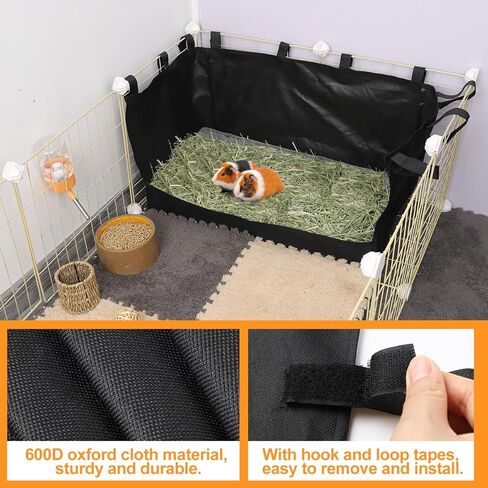 وحدة تغذية تبن خنزير غينيا مع وسادة ماصة | تعظيم الغرائز الطبيعية وتقليل الفوضى | دائم 600D أكسفورد القماش القش حقيبة المغذية حامل لخنازير غينيا الهامستر الأرانب قفص بطانة الملحقات in Kuwait