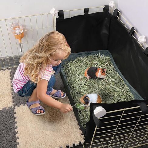 وحدة تغذية تبن خنزير غينيا مع وسادة ماصة | تعظيم الغرائز الطبيعية وتقليل الفوضى | دائم 600D أكسفورد القماش القش حقيبة المغذية حامل لخنازير غينيا الهامستر الأرانب قفص بطانة الملحقات in Kuwait