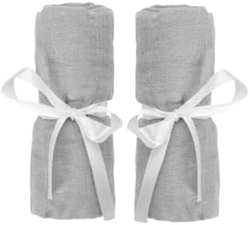 Newton Baby Organic Fitted Sheets for Travel Crib & Play Yard Floor Pad (2-Pack) - 100% Breathable, Washable and Ultra-Soft, 100% Organic Muslin Cotton, 34" x 48", Grey in Kuwait