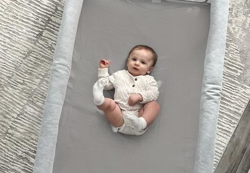 Newton Baby Organic Fitted Sheets for Travel Crib & Play Yard Floor Pad (2-Pack) - 100% Breathable, Washable and Ultra-Soft, 100% Organic Muslin Cotton, 34" x 48", Grey in Kuwait