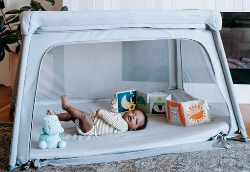 Newton Baby Organic Fitted Sheets for Travel Crib & Play Yard Floor Pad (2-Pack) - 100% Breathable, Washable and Ultra-Soft, 100% Organic Muslin Cotton, 34" x 48", Grey in Kuwait