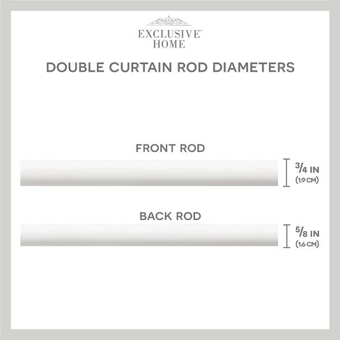Exclusive Home Curtains - ER1028-06 66120 Fetter Wrap Around Double Curtain Rod, 66"-120", Matte Black in Kuwait