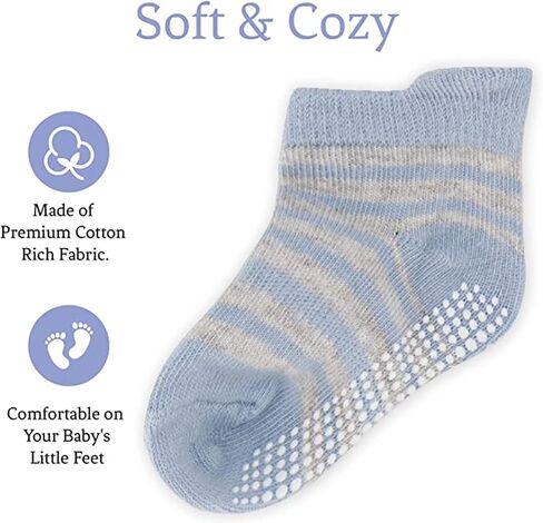 Rising Star Baby Socks 6-12 Months 12-24 Months Toddler Socks Non Slip Grip Ankle Socks for Kids Infant Boys & Little Girls in Saudi Arabia