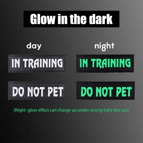 4 Pcs DO NOT PET Dog Harness Patches with Hook Backing, in Training Patch Tactical Dog in Training Harness, Reflective and Removable Tags (6.2 X 1.9) Inch in Kuwait