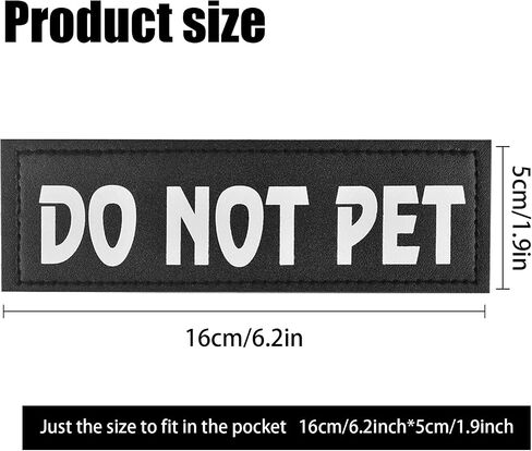 4 Pcs DO NOT PET Dog Harness Patches with Hook Backing, in Training Patch Tactical Dog in Training Harness, Reflective and Removable Tags (6.2 X 1.9) Inch in Kuwait