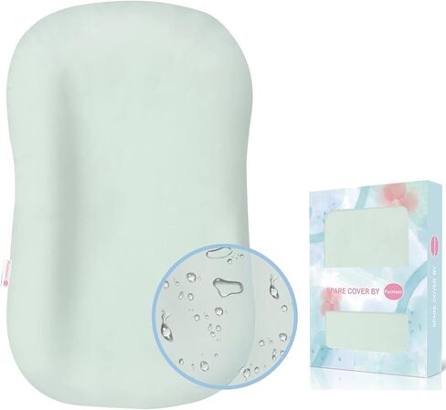 Pucmaoci Organic Waterproof Baby Lounger Cover | 100% Organic Cotton | Removable With Waterproof Liner | Machine Washable and Dry (Green) in Saudi Arabia