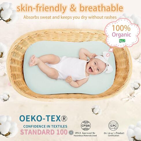 Pucmaoci Organic Waterproof Baby Lounger Cover | 100% Organic Cotton | Removable With Waterproof Liner | Machine Washable and Dry (Green) in Saudi Arabia