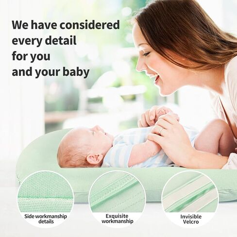 Pucmaoci Organic Waterproof Baby Lounger Cover | 100% Organic Cotton | Removable With Waterproof Liner | Machine Washable and Dry (Green) in Saudi Arabia