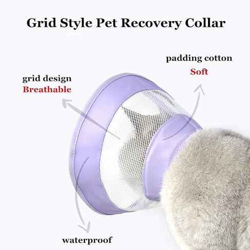 WDPAWS Cat Recovery Protective Cone Collar After Surgery-Soft Adjustable Waterproof Lightweight Elizabethan Collar to Prevent Cats from Touching Stitches, Wounds and Rashes (L Pink) in Kuwait