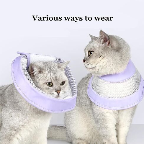 WDPAWS Cat Recovery Protective Cone Collar After Surgery-Soft Adjustable Waterproof Lightweight Elizabethan Collar to Prevent Cats from Touching Stitches, Wounds and Rashes (L Pink) in Kuwait