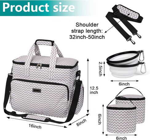 BAGLHER Dog Travel Bag, Pet Travel Bag (ALL Pet Travel Supplies), With 2 Pet Food Containers and 2 Collapsible Silicone Bowls; Essential Kits for Pet Travel Pink in Kuwait