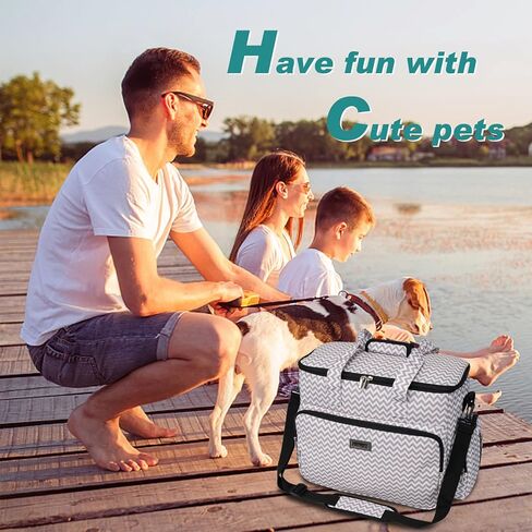 BAGLHER Dog Travel Bag, Pet Travel Bag (ALL Pet Travel Supplies), With 2 Pet Food Containers and 2 Collapsible Silicone Bowls; Essential Kits for Pet Travel Pink in Kuwait