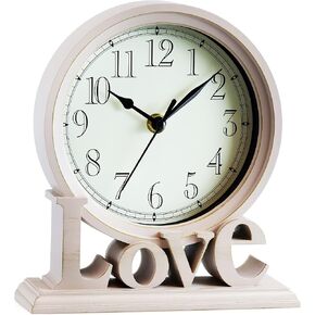 AYRELY® 6.5-Inches Table Clock, Vintage Family Non-Ticking Desk Clock, Retro Mantel Clocks for Living Room, Bedroom, Shelf, Fireplace, Farmhouse Décor (Black) in Kuwait