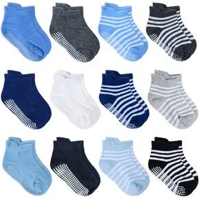 Tenpluszero 12 زوجًا من جوارب الكاحل للأطفال مضادة للانزلاق مع مقابض مضادة للانزلاق للأطفال الصغار والأولاد والبنات in Kuwait