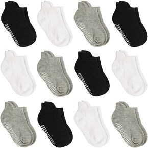Anti Slip Non Skid Ankle Socks With Grips for Baby Toddler Kids Boys Girls