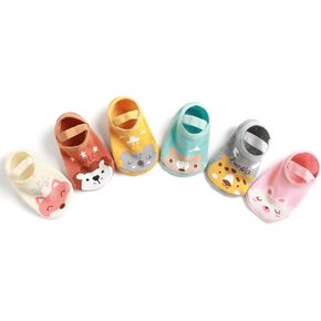 Zumou Baby Non Skid Anti Slip Socks Grip for Toddler Girls Boys Slipper 0-36 Months 6 Pairs in Saudi Arabia