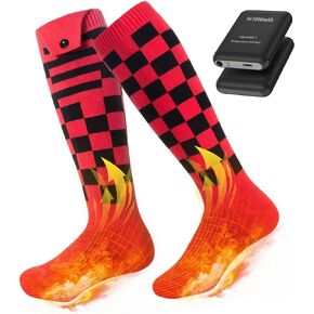 Heated Socks for Men Women, Rechargeable Electric Socks,5V 5000mAh Batteries Powered Thermal Foot Warmers with 4 Heat Settings for Hunting,Skiing,Camping and Winter Outdoors Working