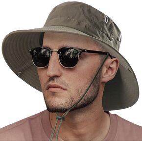 قبعات الشمس للرجال والنساء مع حماية من الأشعة فوق البنفسجية، عامل حماية من الأشعة فوق البنفسجية 50 + قبعة واسعة الحافة مقاومة للماء للمشي لمسافات طويلة، مناسبة أيضًا للأولاد والبنات. in Kuwait