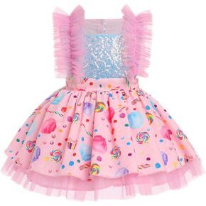 ODASDO Newborn Infant Baby Girl 1/2 1st 2nd Birthday Party Dress Ruffle Tutu Tulle Princess Romper Dresses for 0-24M