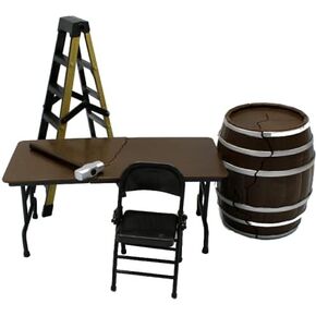 ايه اي دبليو طاولة وسلم وكرسي ومطرقة وبرميل مصارعة مجسمة من 5 قطع in Kuwait