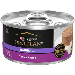 Purina Pro Plan Hairball Control Cat Food Wet Pate, Hairball Turkey Entree - 3 oz. Can