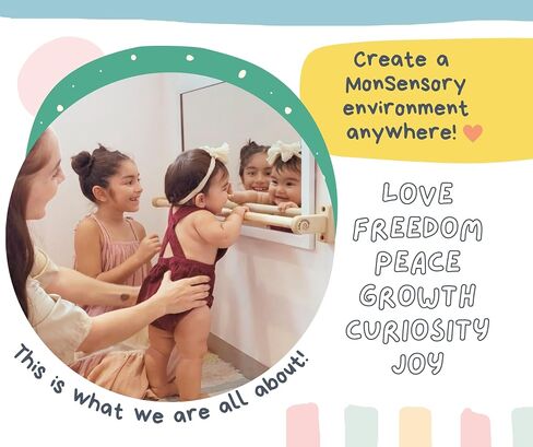 MonSensory 32.5" Wall Mounted Pull-Up Bar for Infants - Play Gym and Indoor Climbing Toy for The Montessori Baby in Saudi Arabia