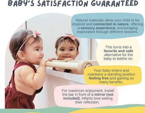 MonSensory 32.5" Wall Mounted Pull-Up Bar for Infants - Play Gym and Indoor Climbing Toy for The Montessori Baby in Saudi Arabia