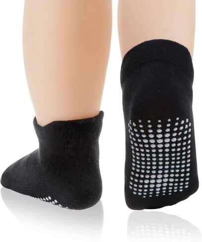 Tenpluszero 12 زوجًا من جوارب الكاحل للأطفال مضادة للانزلاق مع مقابض مضادة للانزلاق للأطفال الصغار والأولاد والبنات in Kuwait