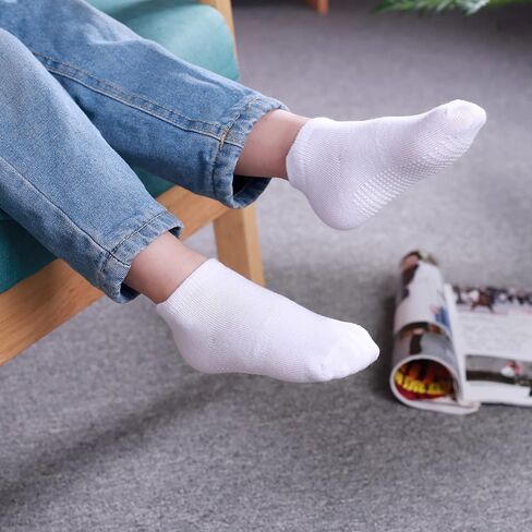 Tenpluszero 12 زوجًا من جوارب الكاحل للأطفال مضادة للانزلاق مع مقابض مضادة للانزلاق للأطفال الصغار والأولاد والبنات in Kuwait