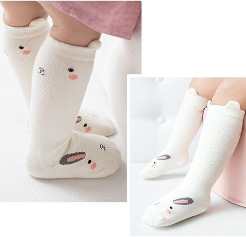 8 Pairs Baby Toddler Knee High Non Skid Socks with Grips for Girls and Boys in Saudi Arabia