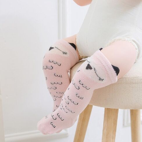 8 Pairs Baby Toddler Knee High Non Skid Socks with Grips for Girls and Boys in Saudi Arabia