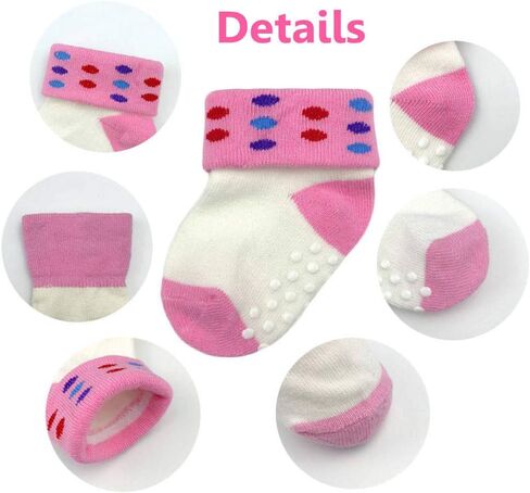 جوارب WAFUNNE للفتيات الصغيرات للأطفال الرضع مع مقابض قطنية مضادة للانزلاق in Kuwait