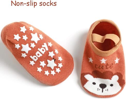 Zumou Baby Non Skid Anti Slip Socks Grip for Toddler Girls Boys Slipper 0-36 Months 6 Pairs in Saudi Arabia