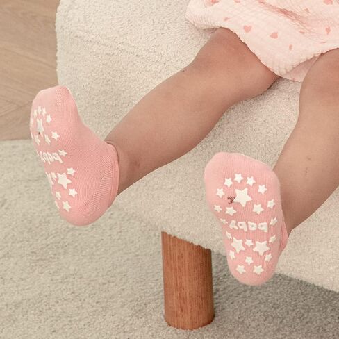 Zumou Baby Non Skid Anti Slip Socks Grip for Toddler Girls Boys Slipper 0-36 Months 6 Pairs in Saudi Arabia