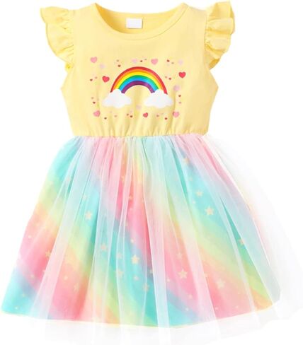 Akyzic Toddler Tulle Dress Unicorn Outfit Birthday Princess Party Girls Summer Causal Tutu Skirts in Saudi Arabia