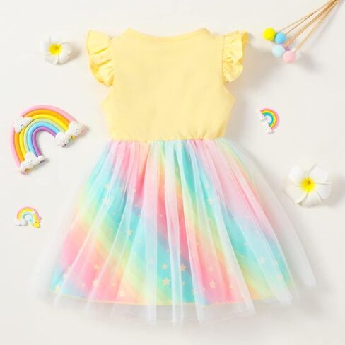Akyzic Toddler Tulle Dress Unicorn Outfit Birthday Princess Party Girls Summer Causal Tutu Skirts in Saudi Arabia