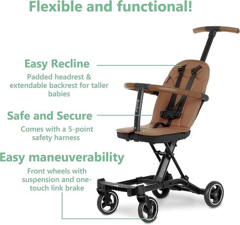 Evolur Cruise Rider Stroller, Lightweight Stroller with Compact Fold, Easy to Carry Travel Stroller, Koala Gray in Saudi Arabia