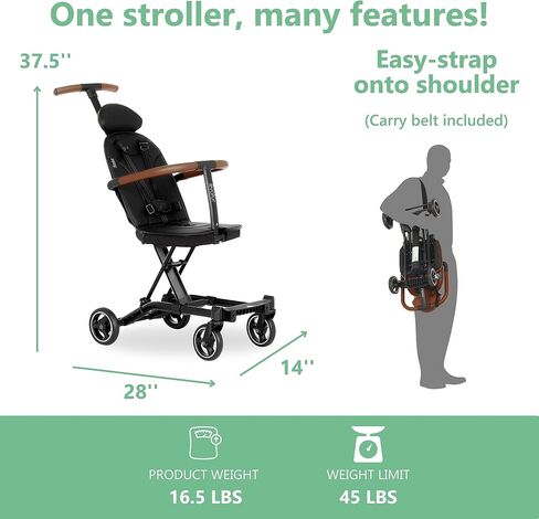Evolur Cruise Rider Stroller, Lightweight Stroller with Compact Fold, Easy to Carry Travel Stroller, Koala Gray in Saudi Arabia