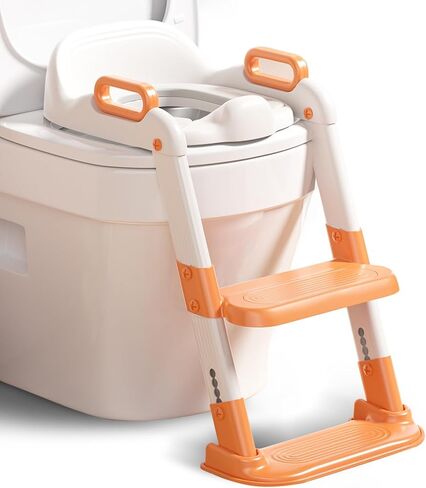 Potty Training Seat for Toddler Boys & Girls-Portable Kids Potty Seat Toilet Chair Step Stool Trainer for Children-Comfortable Cushion Safe Handle Anti-Slip Pads in Kuwait