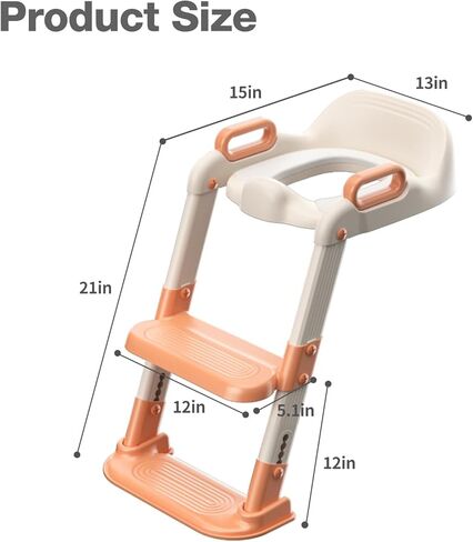Potty Training Seat for Toddler Boys & Girls-Portable Kids Potty Seat Toilet Chair Step Stool Trainer for Children-Comfortable Cushion Safe Handle Anti-Slip Pads in Kuwait